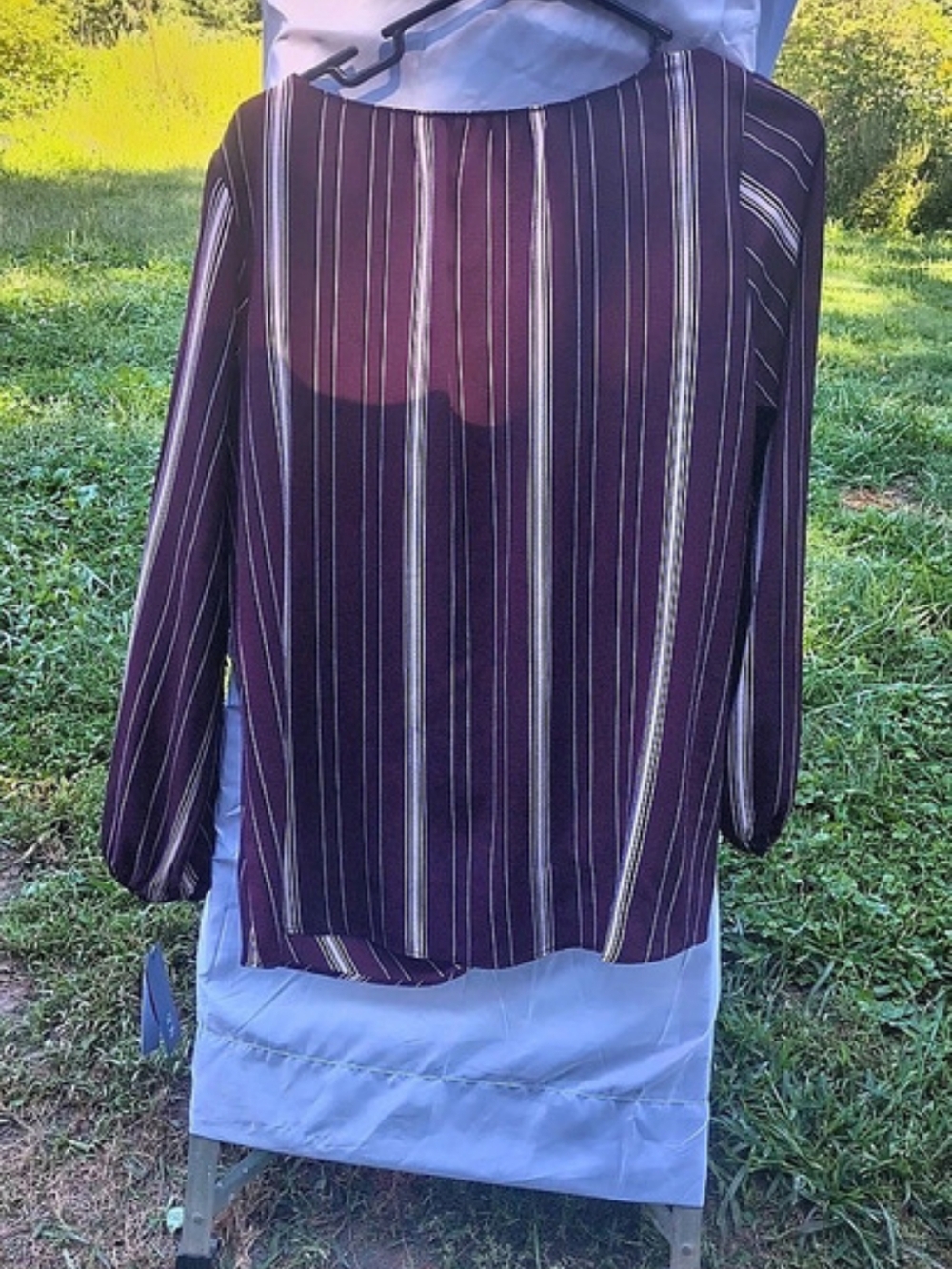 A.C.B. Striped Blouse in Purple & Black Size Small NWT